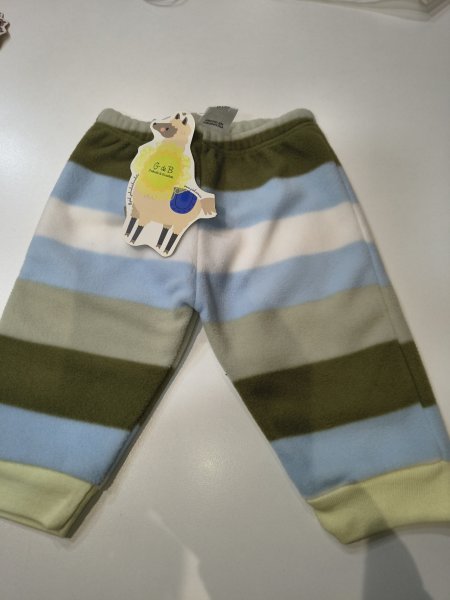 PANTALON MICROPOLAR RAYADO CON APLIQUE T.06M