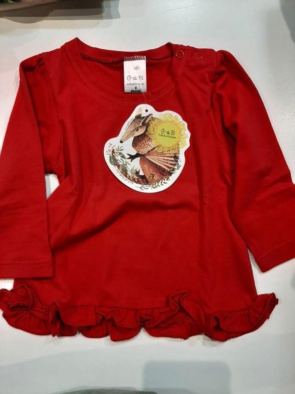 REMERA MANGA LARGA LISA CON VOLADITO T.09M
