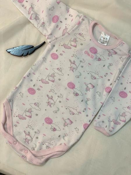 BODY MANGA LARGA ESTAMPADO ROSA T.09.M