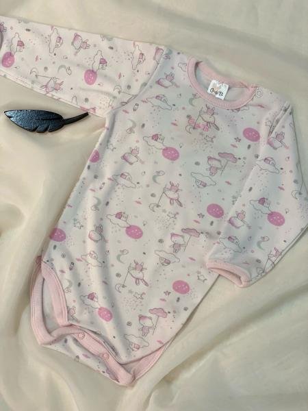 BODY MANGA LARGA ESTAMPADO ROSA T.12.M