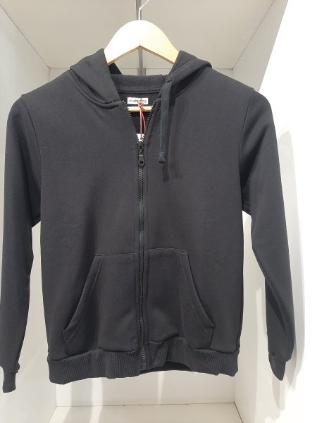 CAMPERA FRISA COLEGIAL NEGRA UNISEX T.10