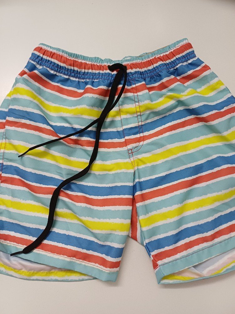 *SHORT BAÑO RAYADO BOY ROJO T.14