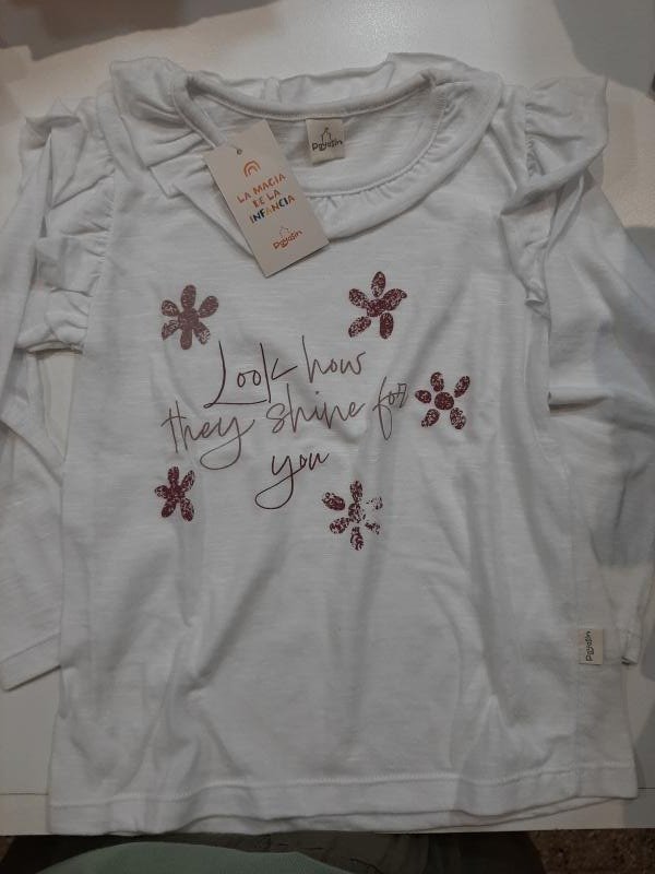REMERA M/L FLAME BLANCA NENA T.04