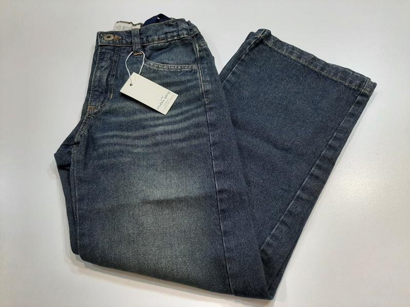 PANTALON WIDE MATIZADO  AZUL T08