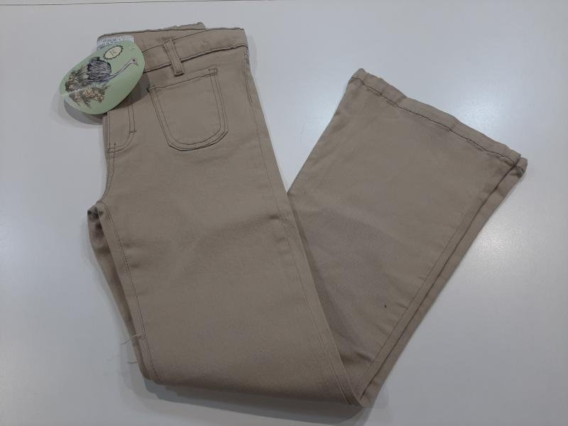 PANTALON MBURUCUYA CORTE JEANERO DE GABARDINA ELASTIZADA BEIGE NENA T.12