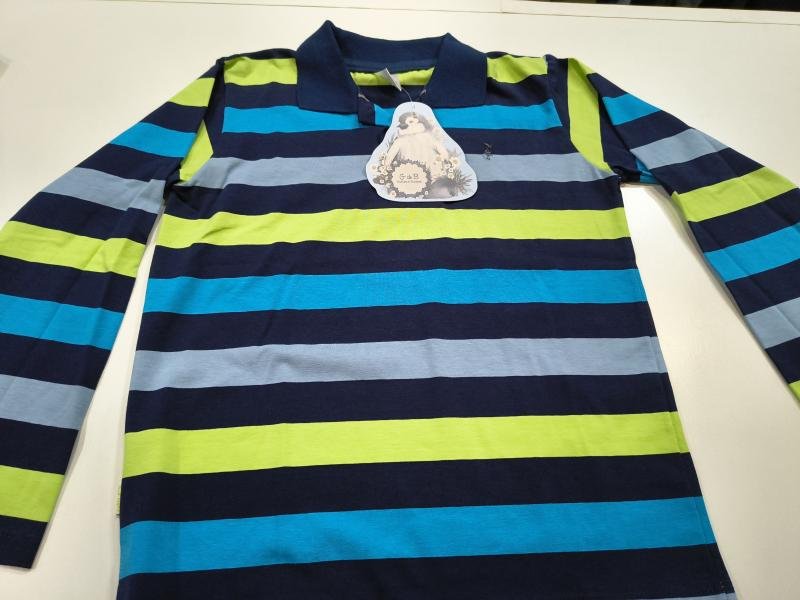 CHOMBA M/L CORZUELA DE JERSEY RAYADA T.08