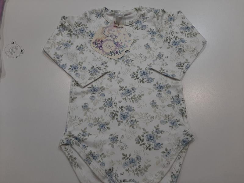 BODY AFRACHERO MANGAS LARGAS ESTAMPADO AZUL T.18M