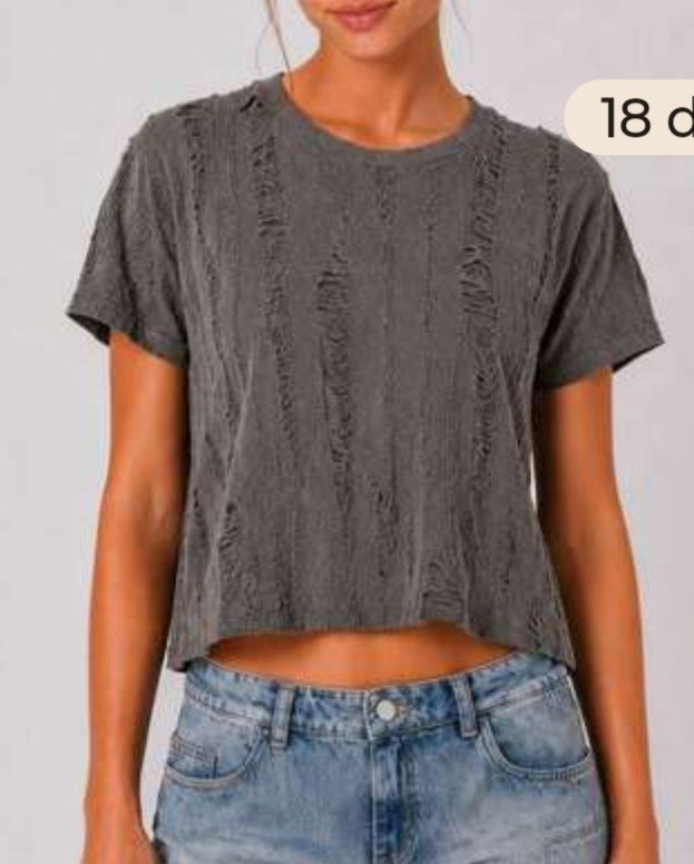 REMERA WEAVE GRIS OSCURO T. 14